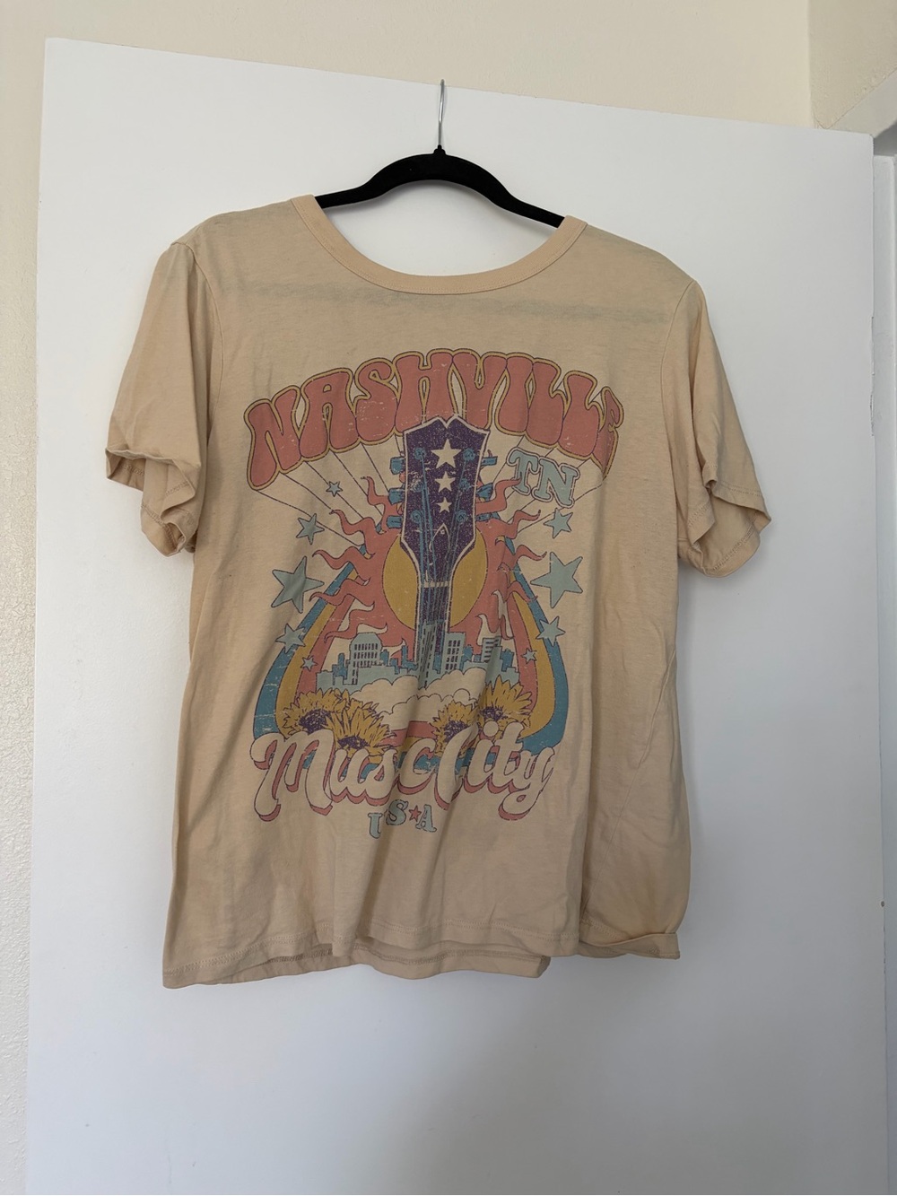 Zoe + Liv Beige Nashville Music City Graphic Tee